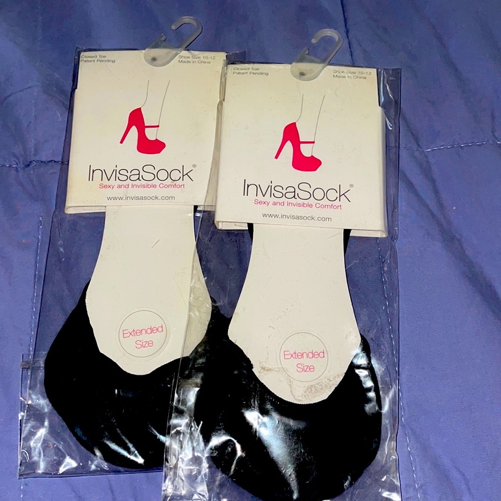InvisaSock 2 pair black SZ 10-12
